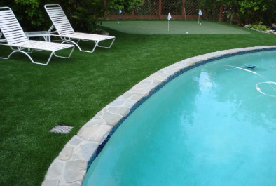Some Aesthetic Ways To Use Artificial Grass Around Pool In Lakeside